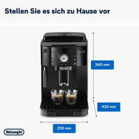 De’Longhi Magnifica S ECAM11.112.B Kaffeevollautomat | Milchaufschäumer | Mahlwerk | 3 Getränke | Schwarz
